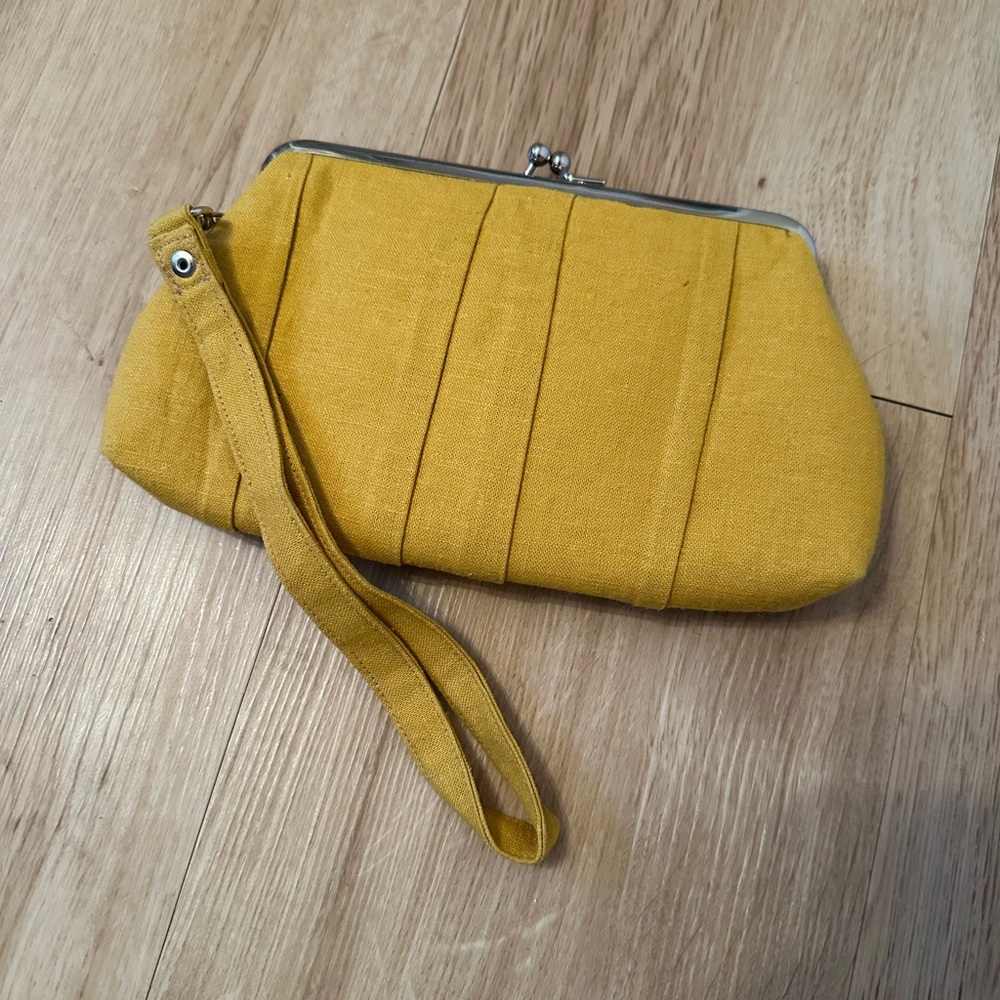 Mustard Yellow Clutch Wristlet